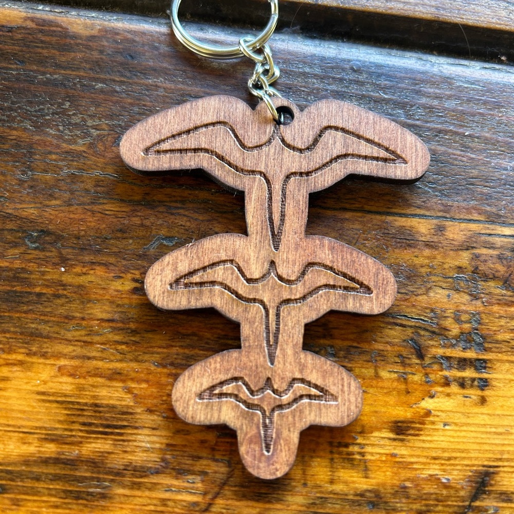Wooden Bird Keychain